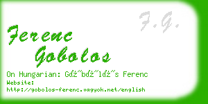 ferenc gobolos business card
